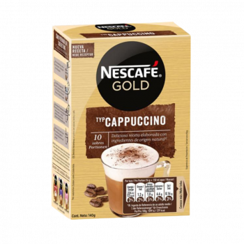 836691 Nescafe Gold Cappuccino Cremig zart, Loeskaffee Sticks, 10 Portionen, 140 Gramm.png